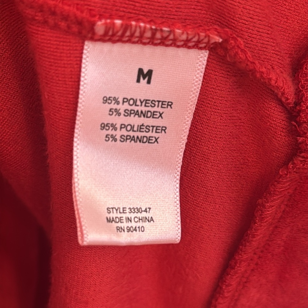 JUICY COUTURE New Red Velvet Lounging Set With Bling Logo NWOT Size Medium - Picture 2 of 6